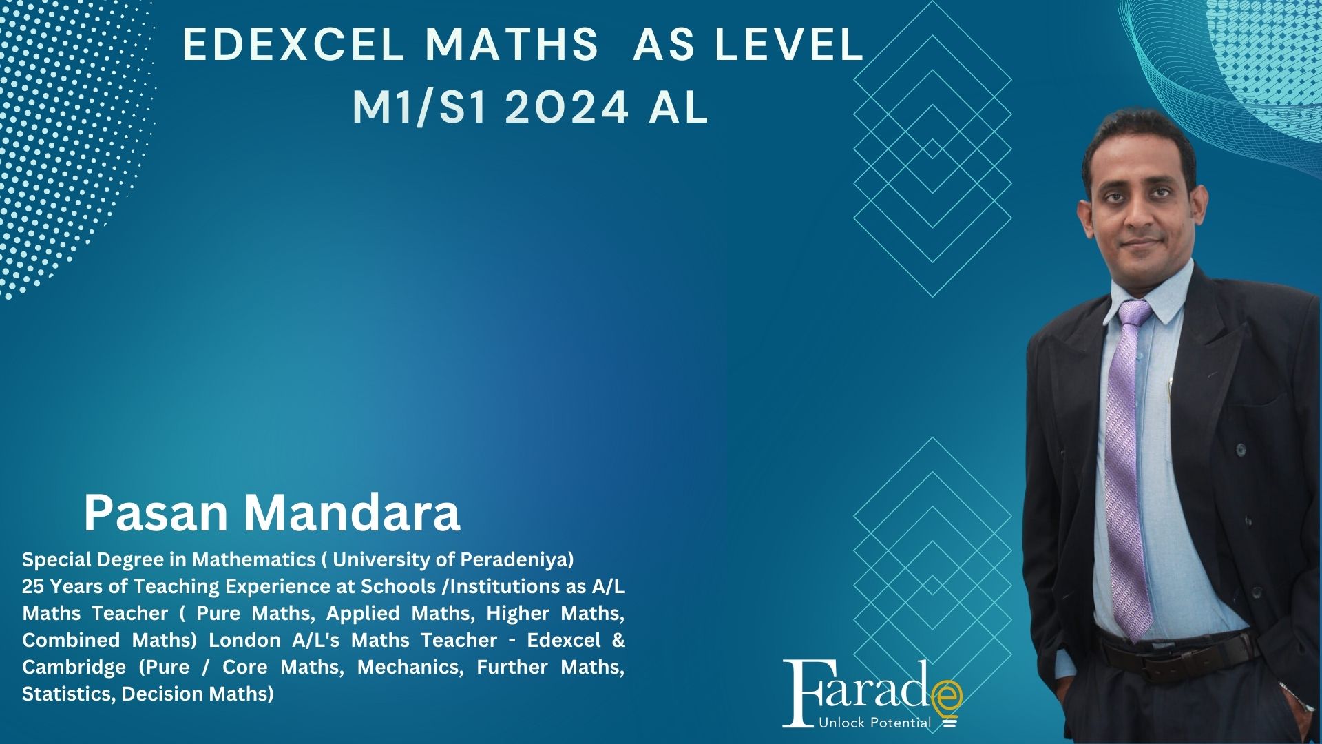 Edexcel Maths AS Level M1/S1 2024 AL course July 23