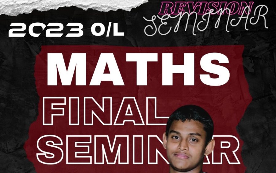 2023 O/L Maths Seminar 28th April 2024, Vidushan
