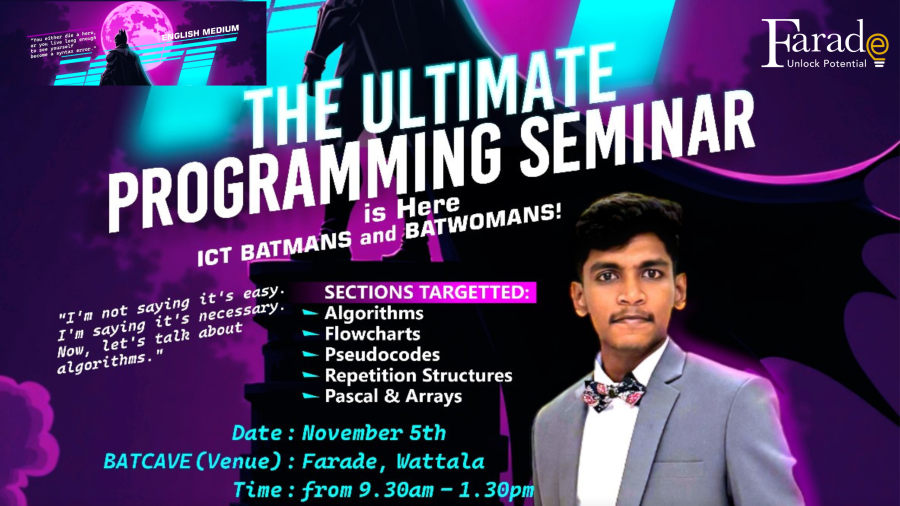 2025 O/L ICT - The ultimate Programming seminar Kevin Sir