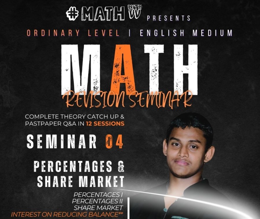 2025 OL Maths Seminar 4 Percentages & Share Market - Vidushan Sir NOV 25