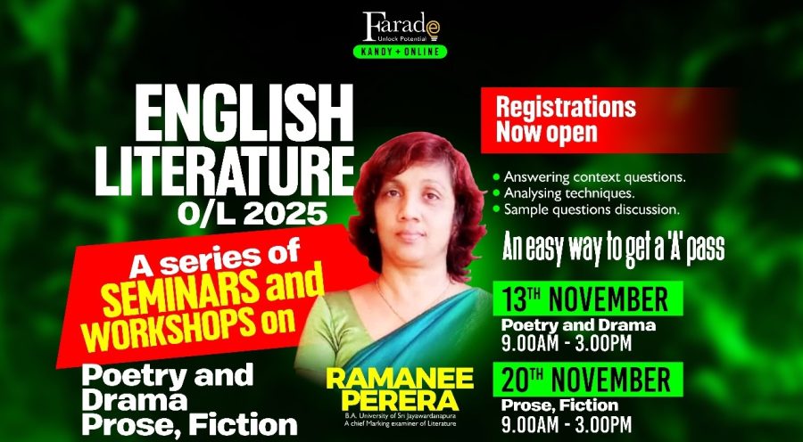 2025 OL English Literature Seminar and Workshops 13th NOV – Ramanee Perera